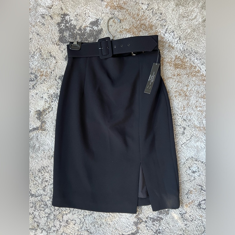NWT: Tahari Black Belted Skirt